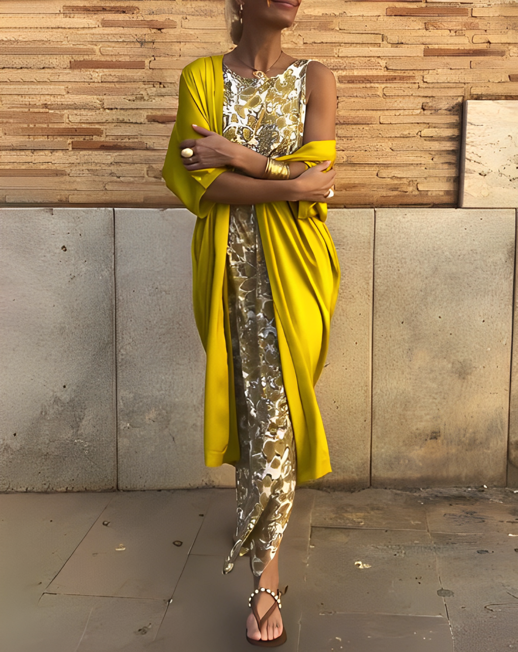 ELEGANCIA SERENA – VESTIDO LARGO + CÁRDIGAN DE REGALO
