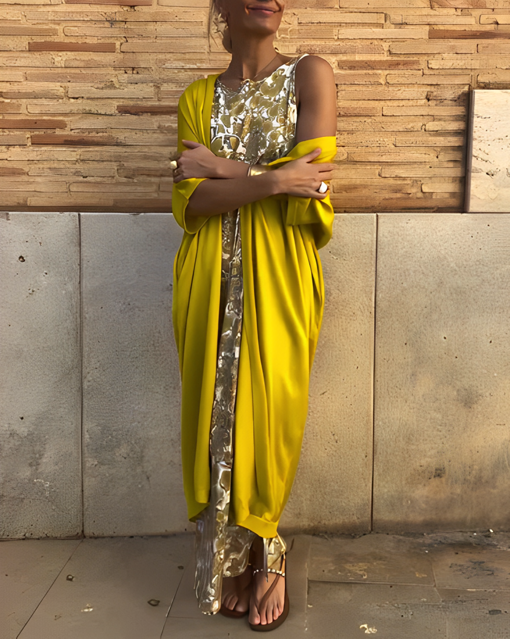 ELEGANCIA SERENA – VESTIDO LARGO + CÁRDIGAN DE REGALO
