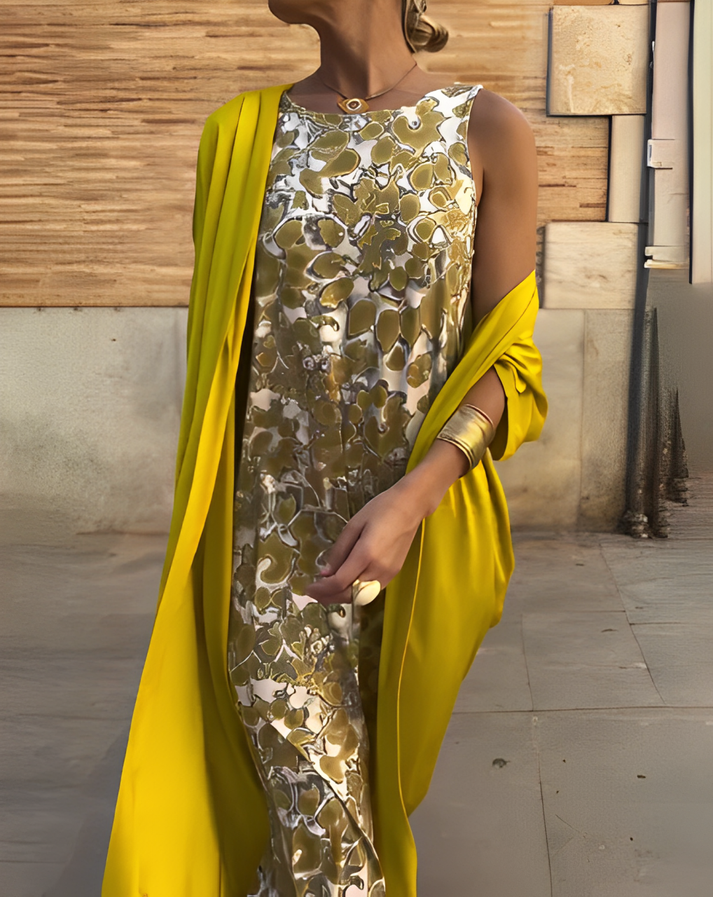 ELEGANCIA SERENA – VESTIDO LARGO + CÁRDIGAN DE REGALO