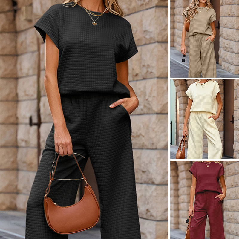 CONJUNTO CASUAL 2 PIEZAS - TOP DE PUNTO Y PANTALÓN ANCHO