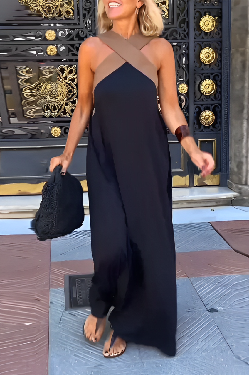 VESTIDO HALTER - CRUZADO SIN MANGAS