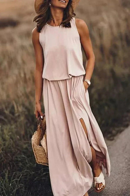 VESTIDO LARGO GISELLE - HOLGADO Y CON APERTURA