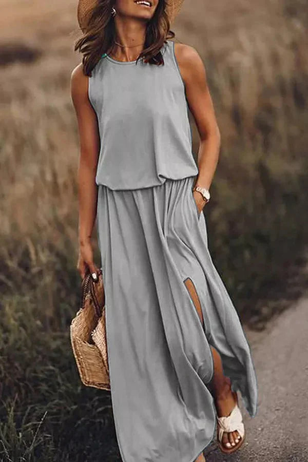 VESTIDO LARGO GISELLE - HOLGADO Y CON APERTURA