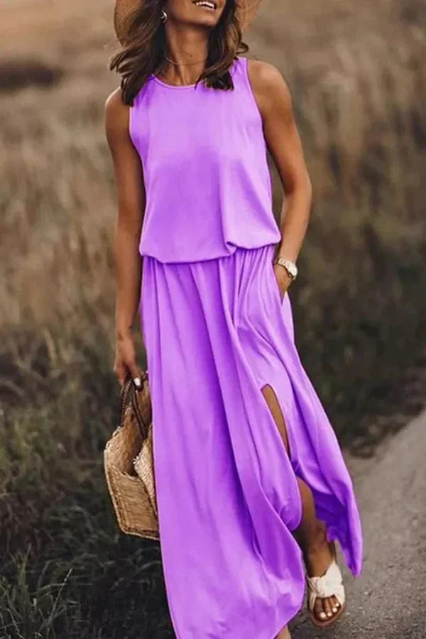 VESTIDO LARGO GISELLE - HOLGADO Y CON APERTURA
