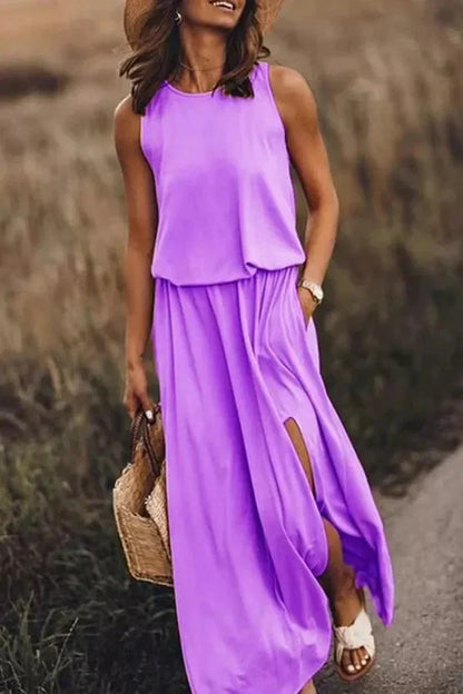 VESTIDO LARGO GISELLE - HOLGADO Y CON APERTURA