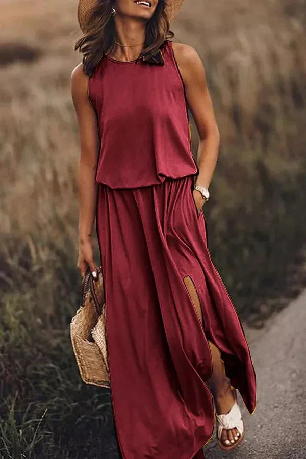 VESTIDO LARGO GISELLE - HOLGADO Y CON APERTURA