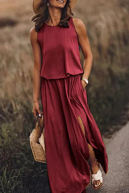 VESTIDO LARGO GISELLE - HOLGADO Y CON APERTURA